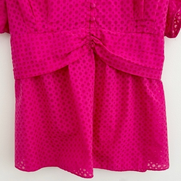 Lane Bryant Pink Boho Polka Dots Button Up Top Size 22/24 - Picture 5 of 12